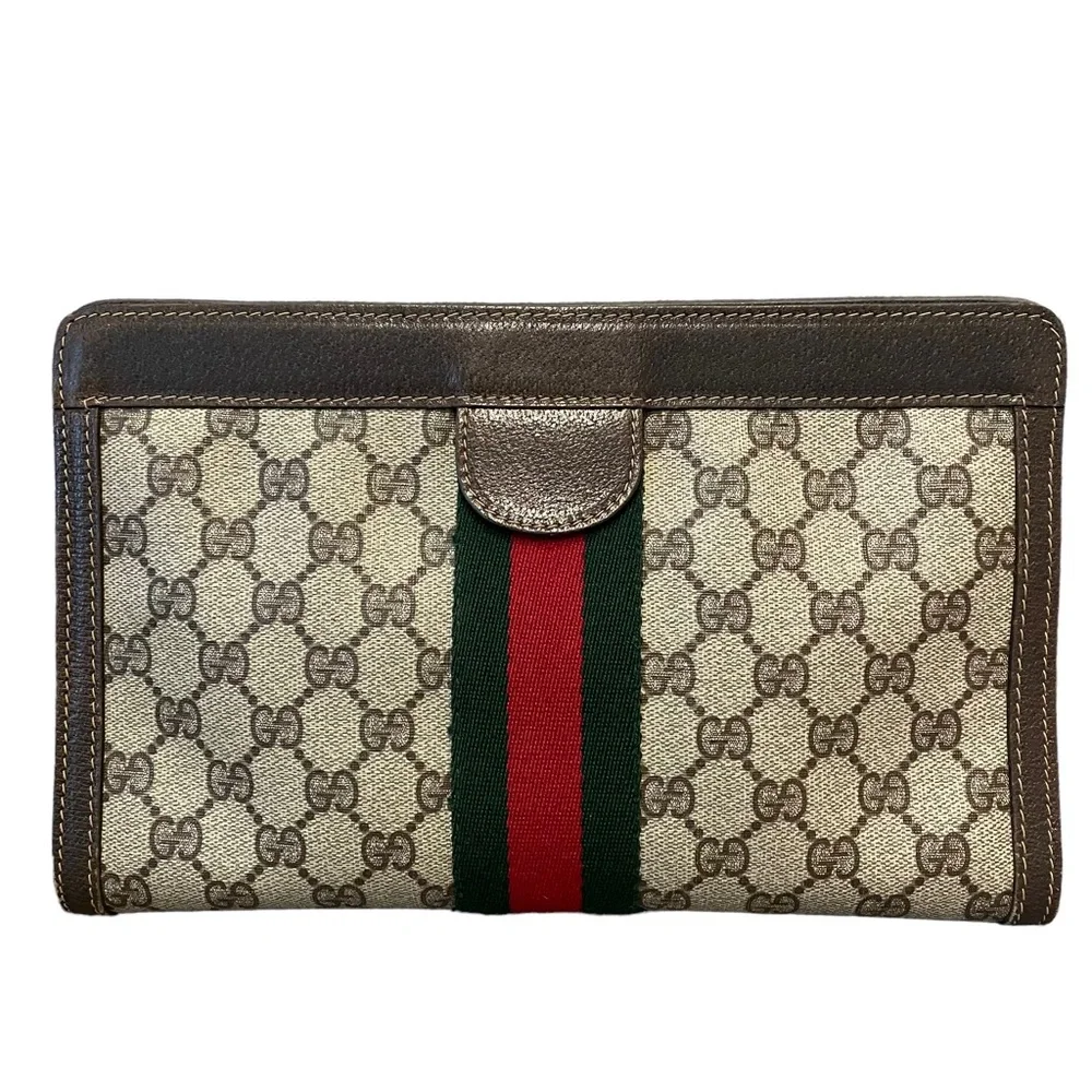 ♦️SOLD♦️GUCCI Ophidia Sherry Web GG monogram supreme Clutch - Picture 5 of 15